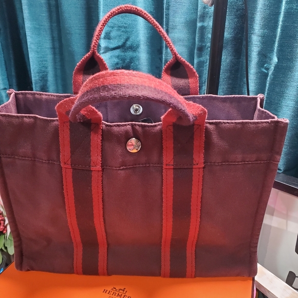 Hermes Handbags - Hermès Fourre Tout PM,Tote Bag Purple Canvas